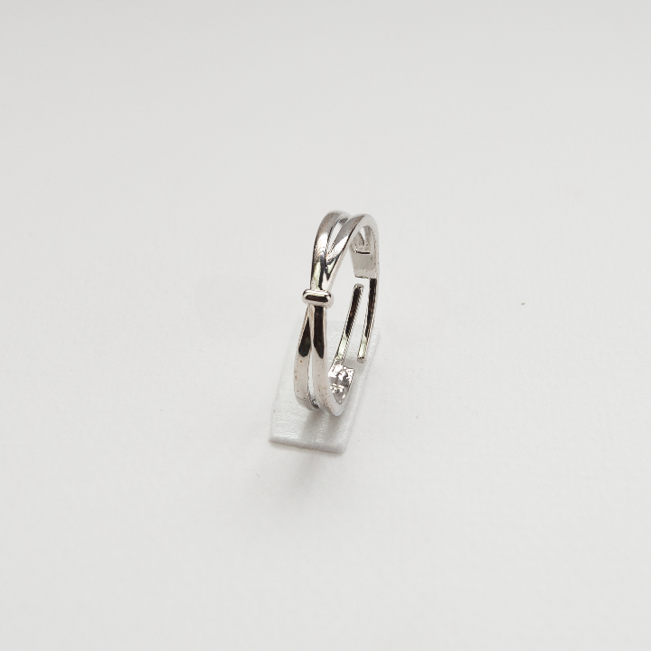 Couple Silver Open Adjustable Ring