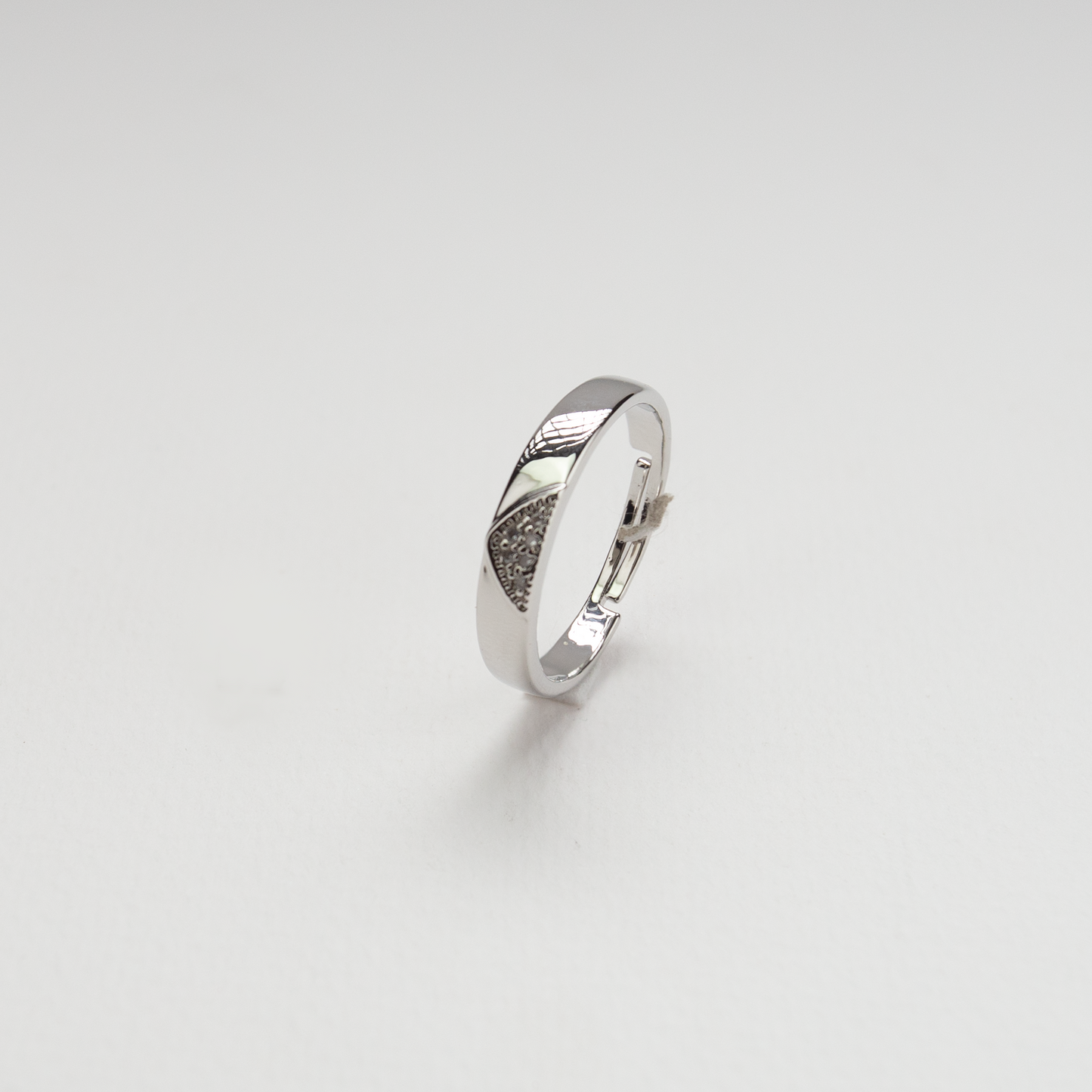 Couple Silver Open Adjustable Ring