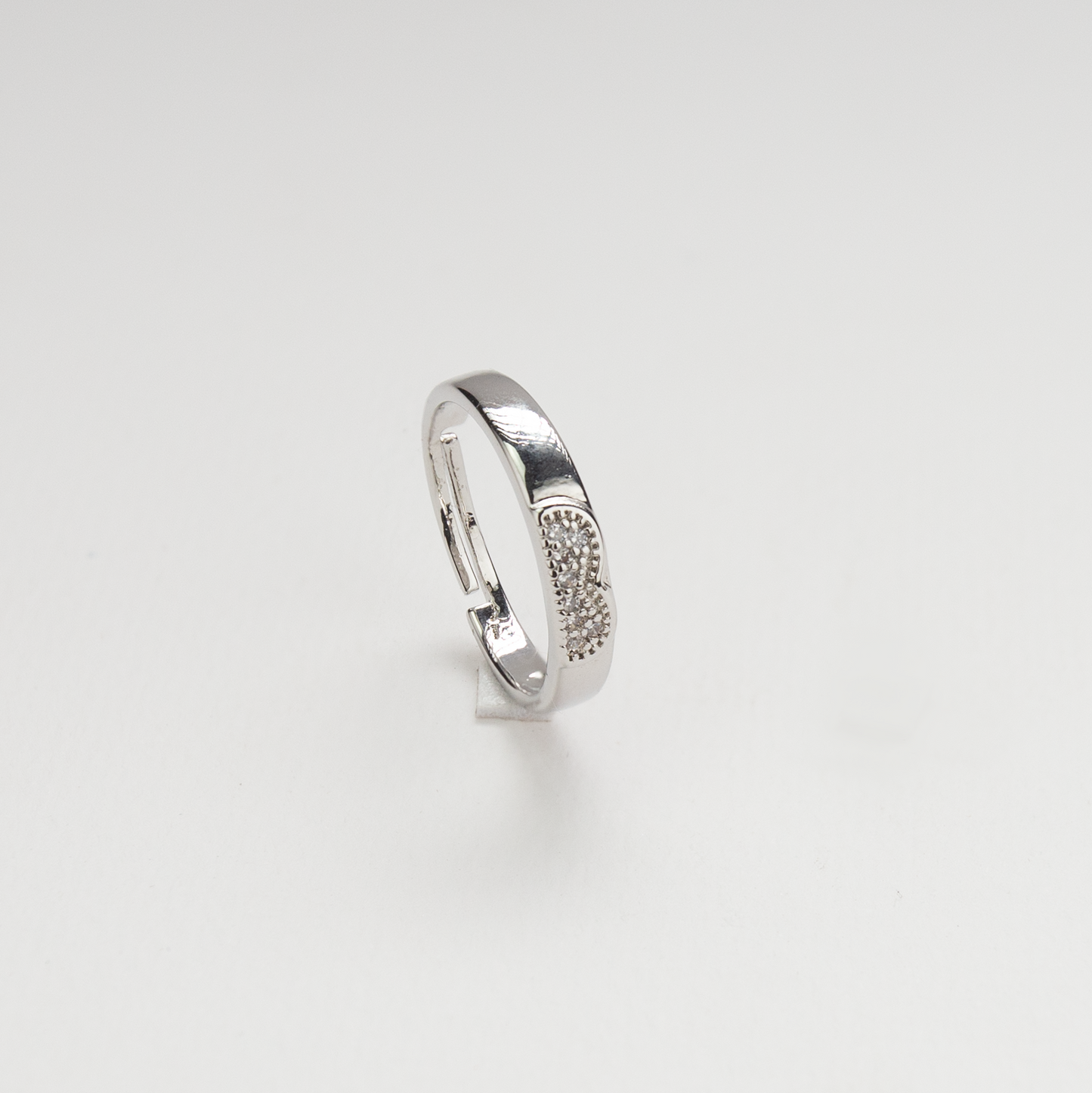 Couple Silver Open Adjustable Ring