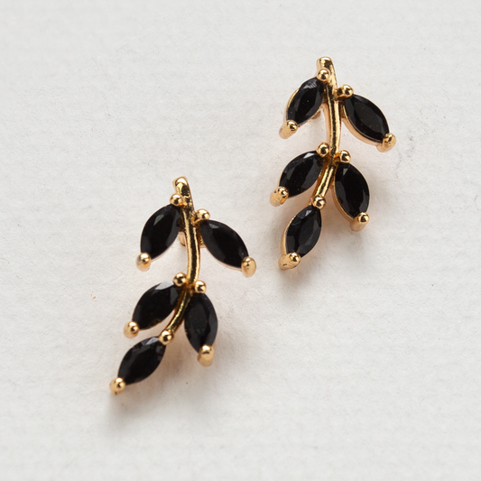 Black Stem Earrings