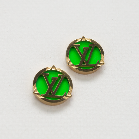 LV Neon Green Golden Studs