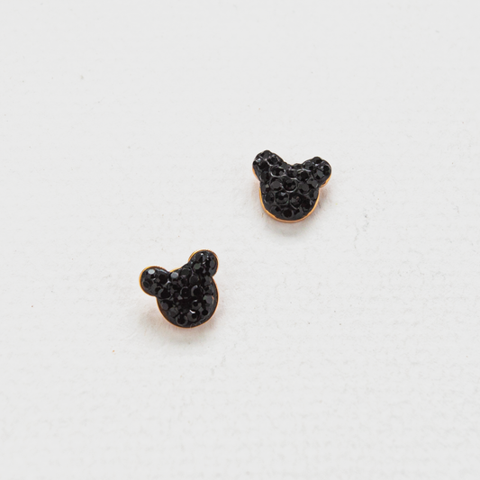 Black Teddy Bear Studs