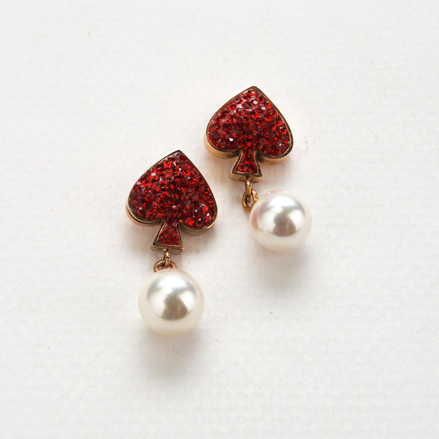 Red Spades Ball Earring