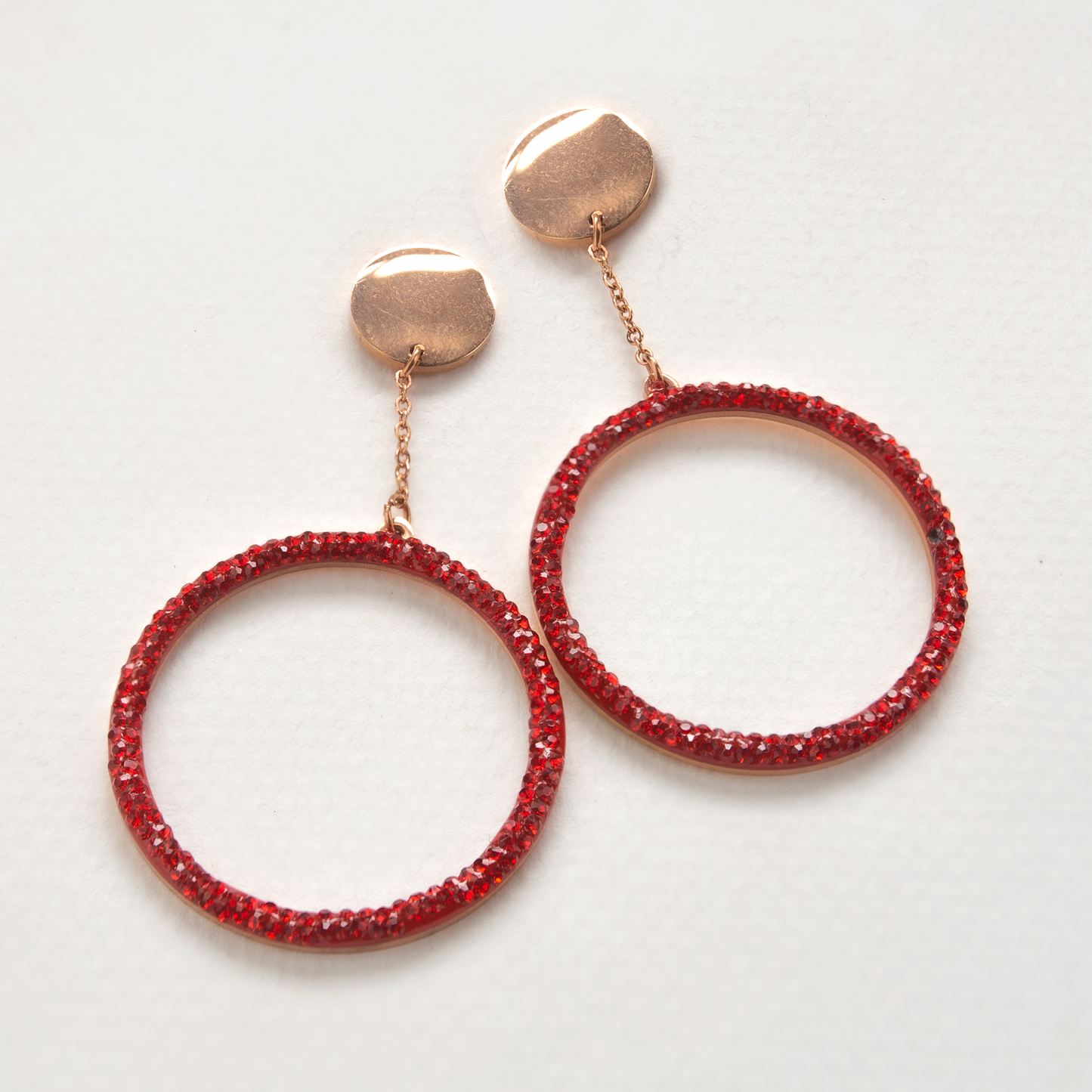 Red Drop Hoops