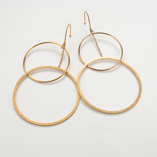 Golden Double Hoop Earrings