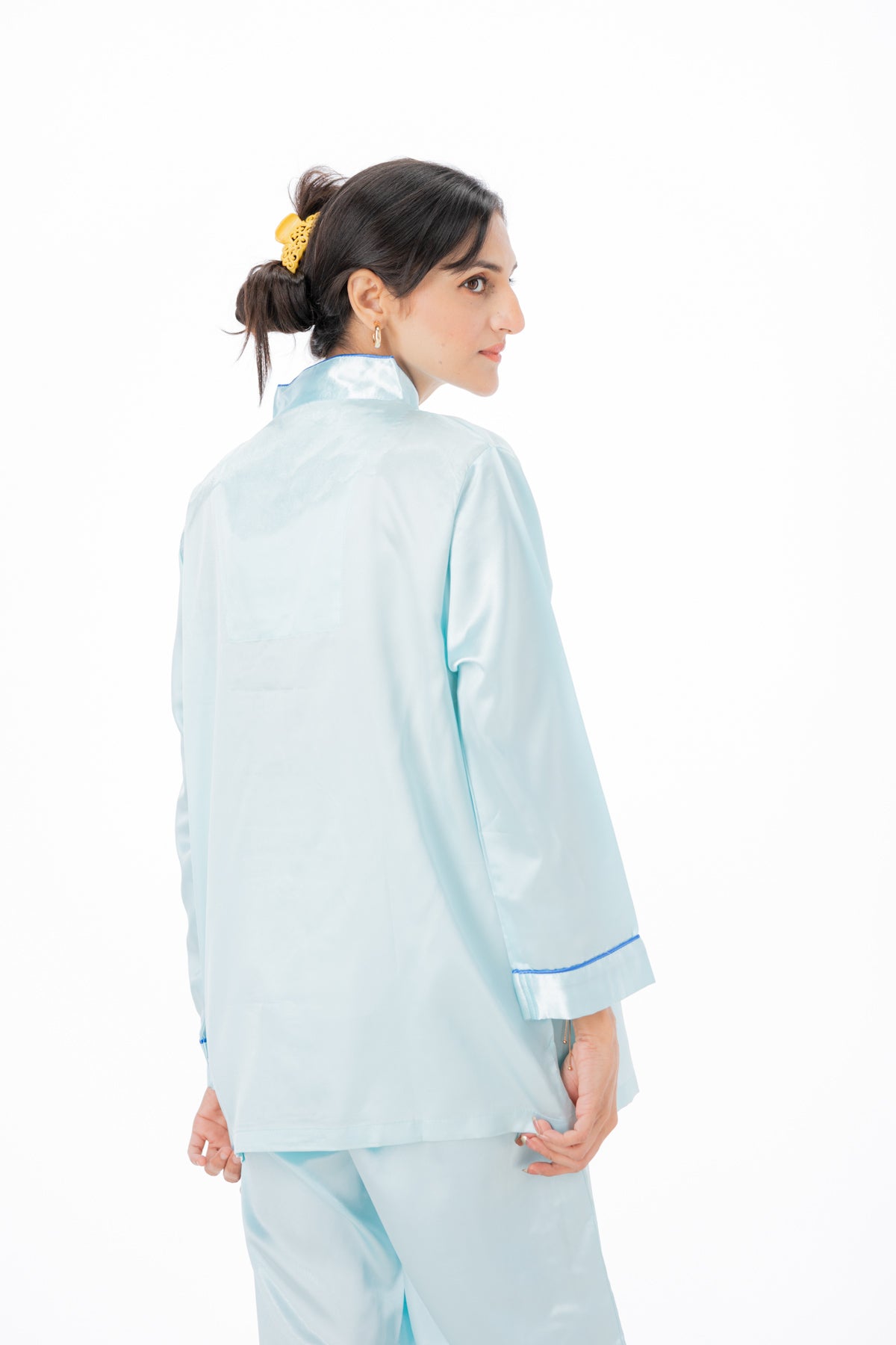 g&g Serene Sleep Sets Aqua Silky Satin Pajama set Night Drees For Girls