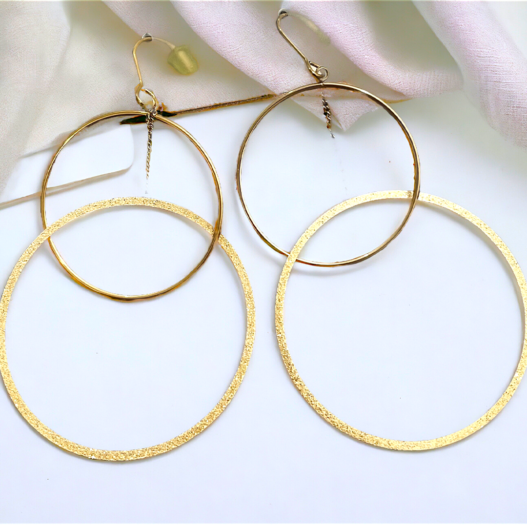 Golden Double Hoop Earrings