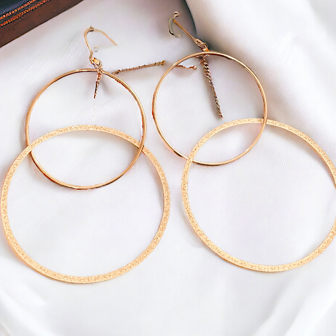 Golden Double Hoop Earrings