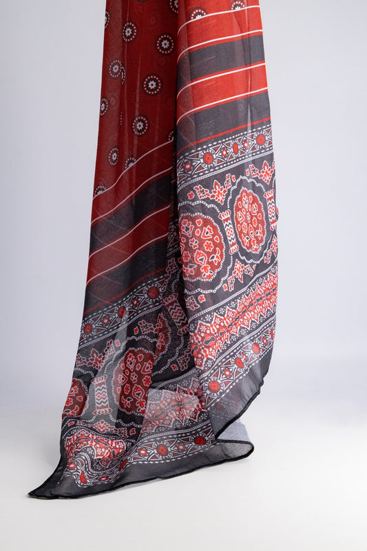 TRADITIONAL RED PRINTED STOLE