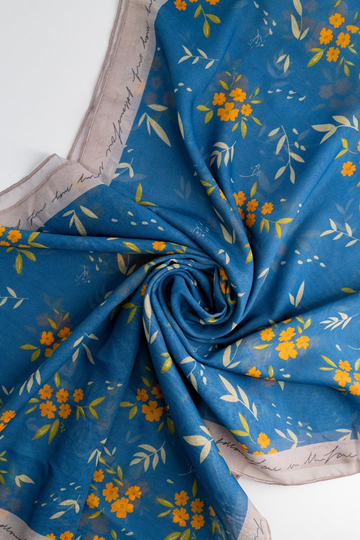 BLUE & YELLOW FLORAL STOLE