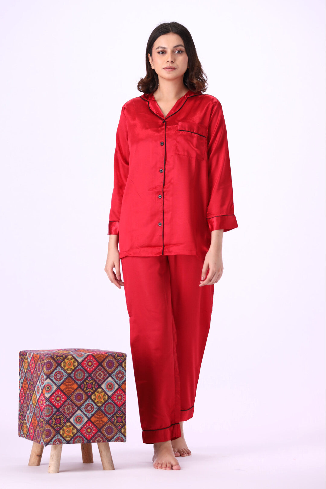 g&g - Silk Satin Plain PJ Set