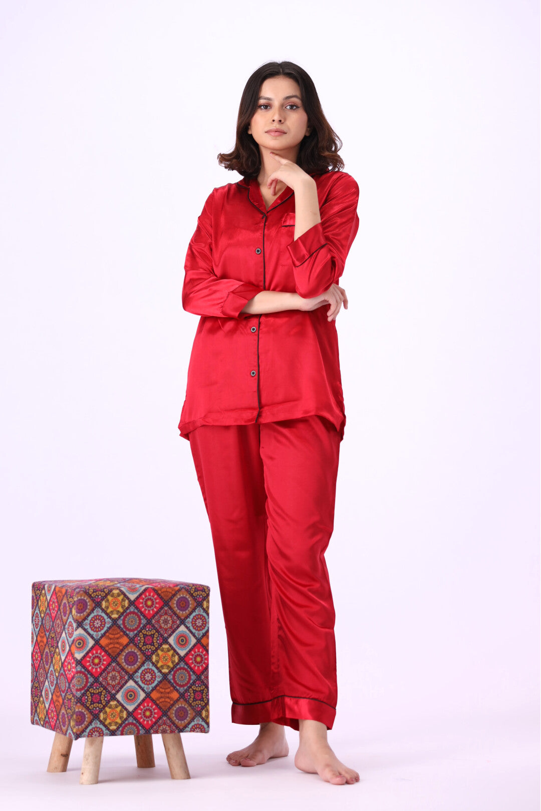 g&g - Silk Satin Plain PJ Set