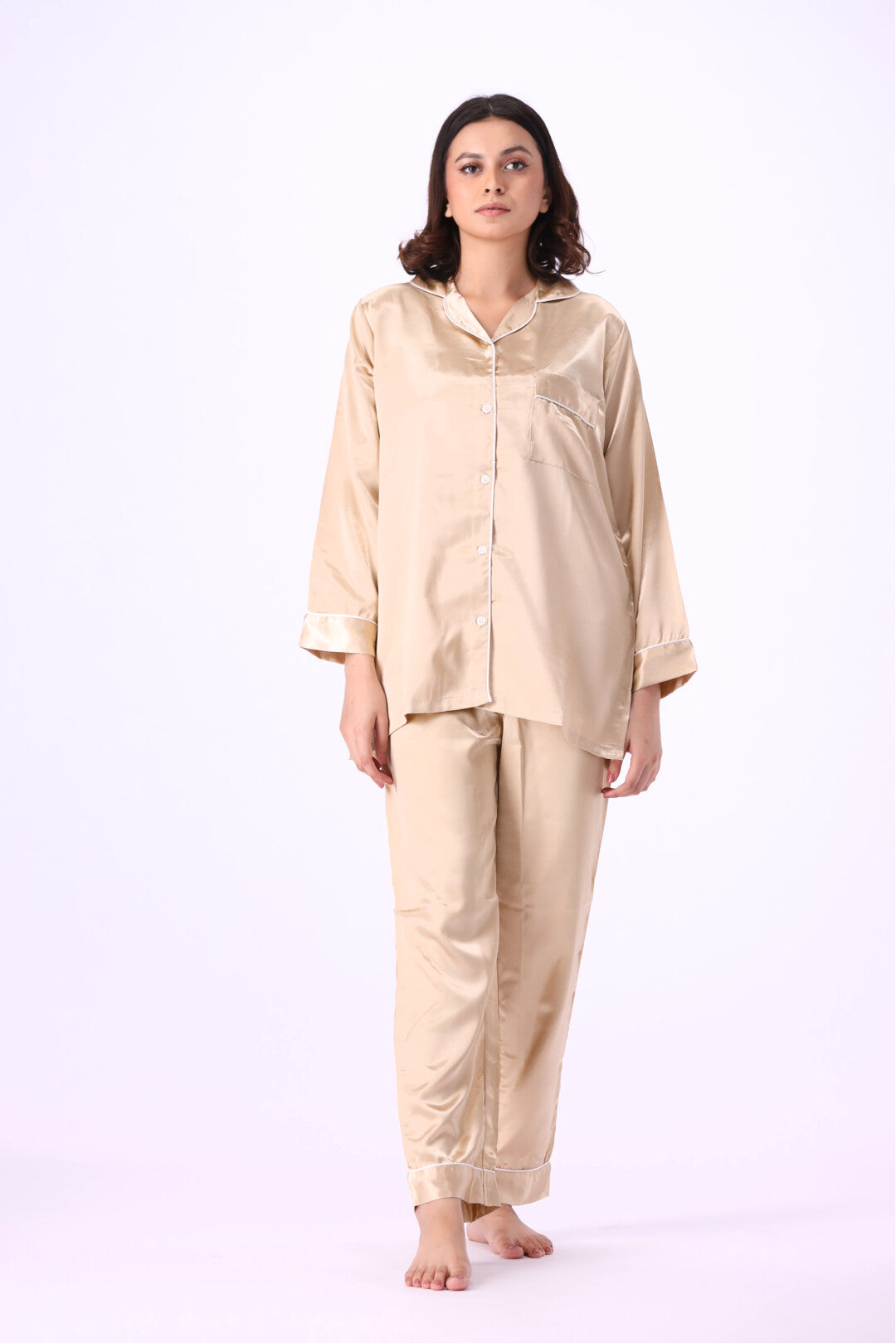 g&g - Silk Satin Plain PJ Set