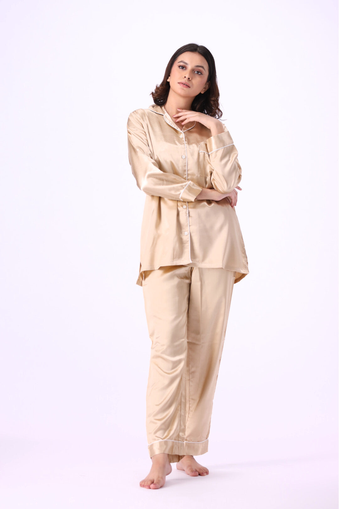 g&g - Silk Satin Plain PJ Set