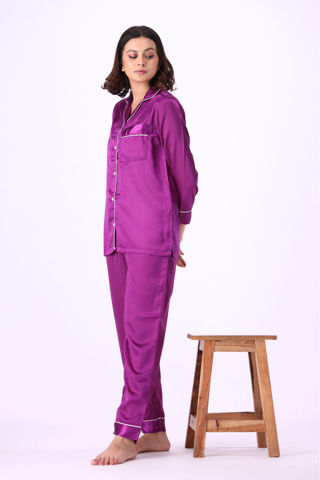 g&g - Silk Satin Plain PJ Set