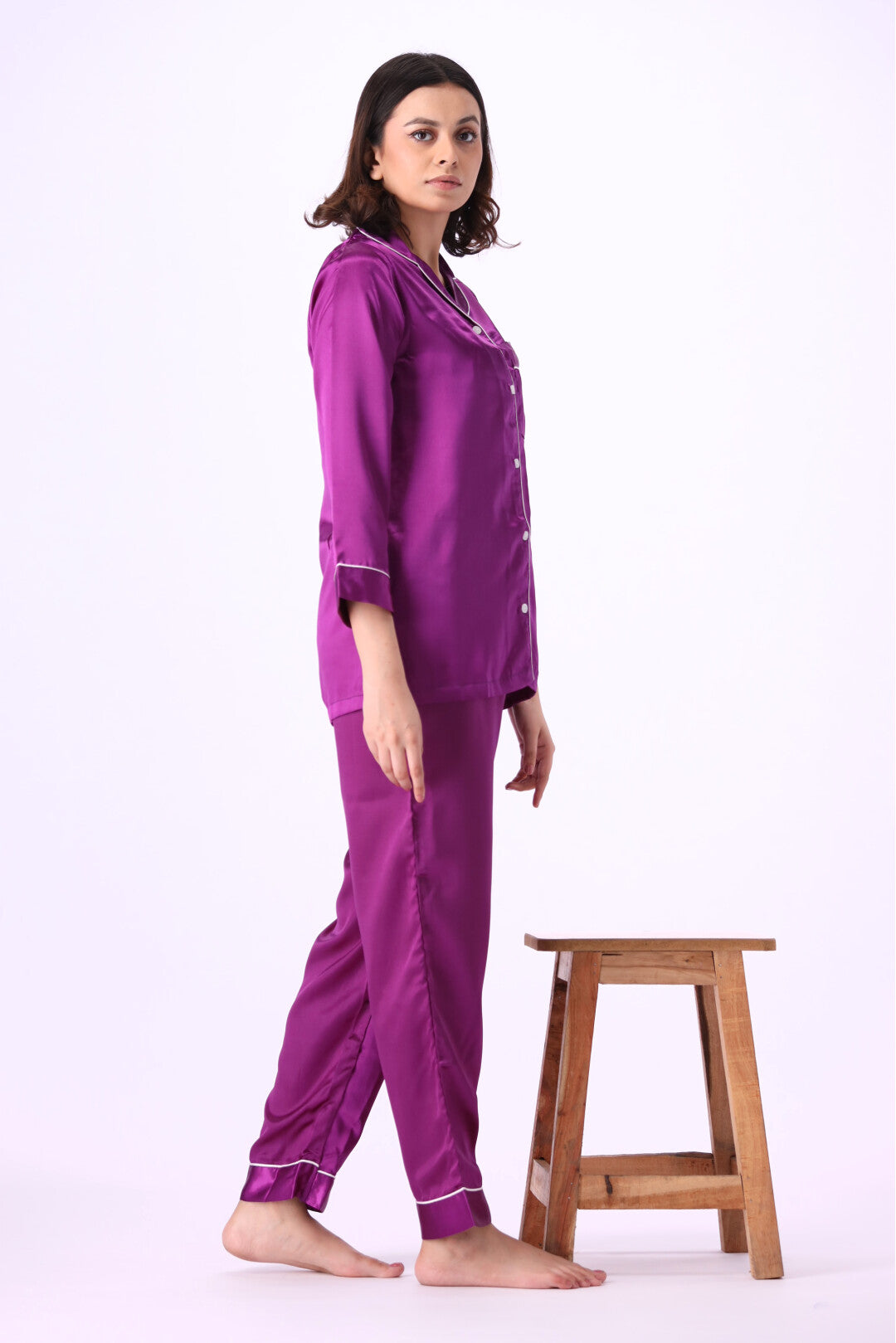 g&g - Silk Satin Plain PJ Set