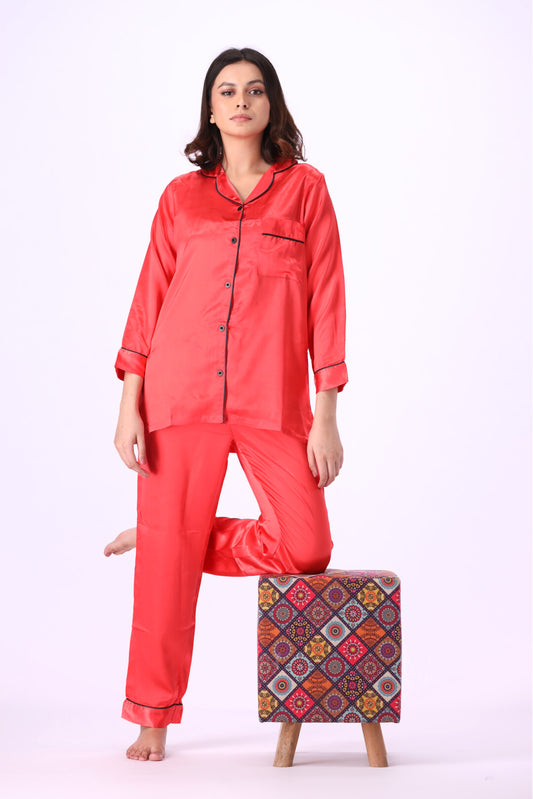 g&g - Silk Satin Plain PJ Set