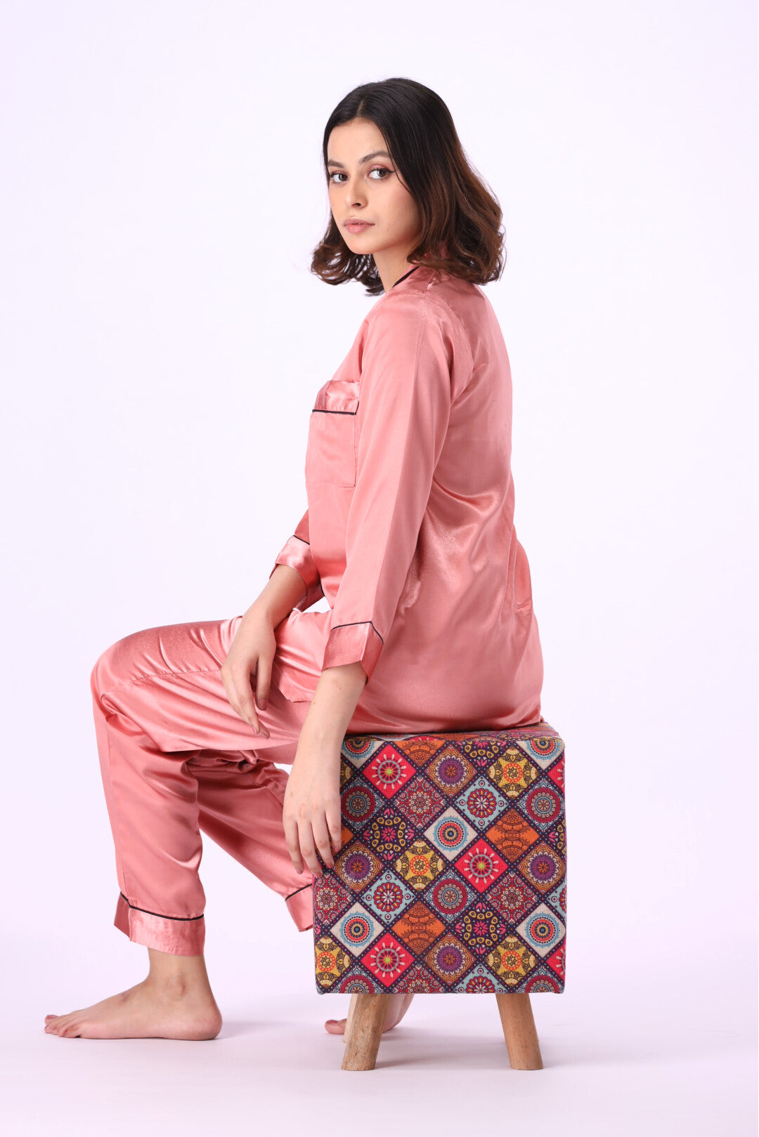 g&g - Silk Satin Plain PJ Set