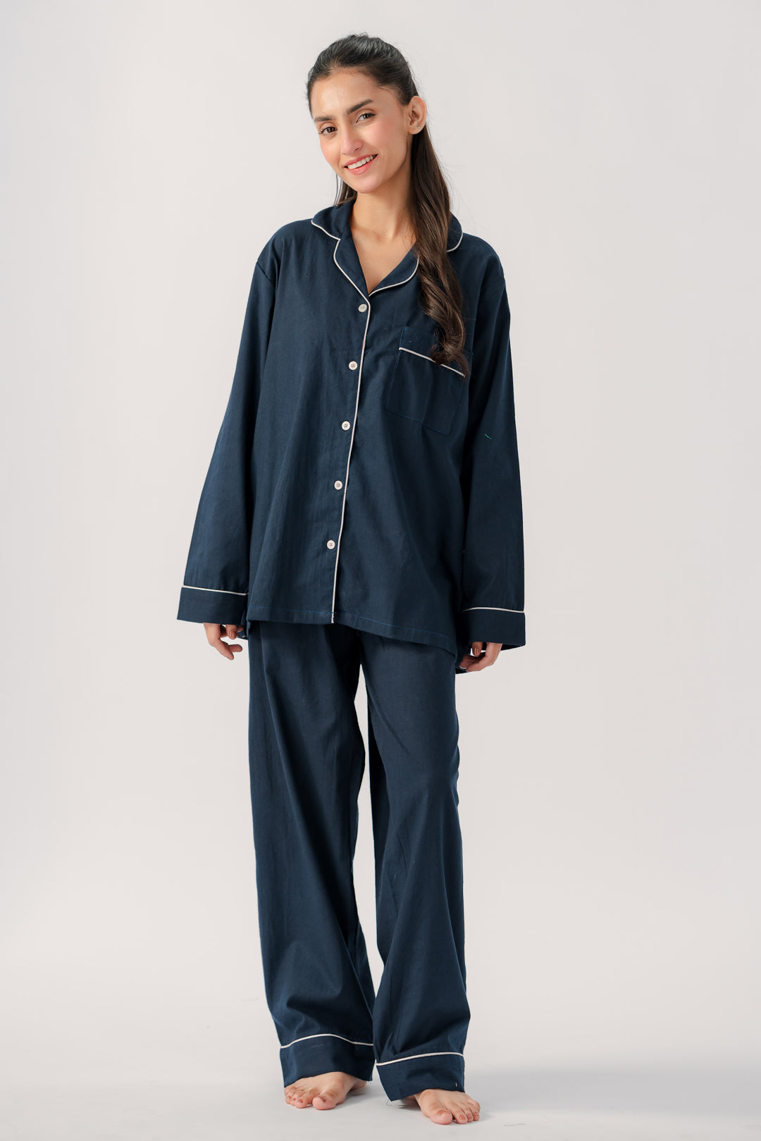 g&g - Royal Blue Iron-Ezee PJ Set