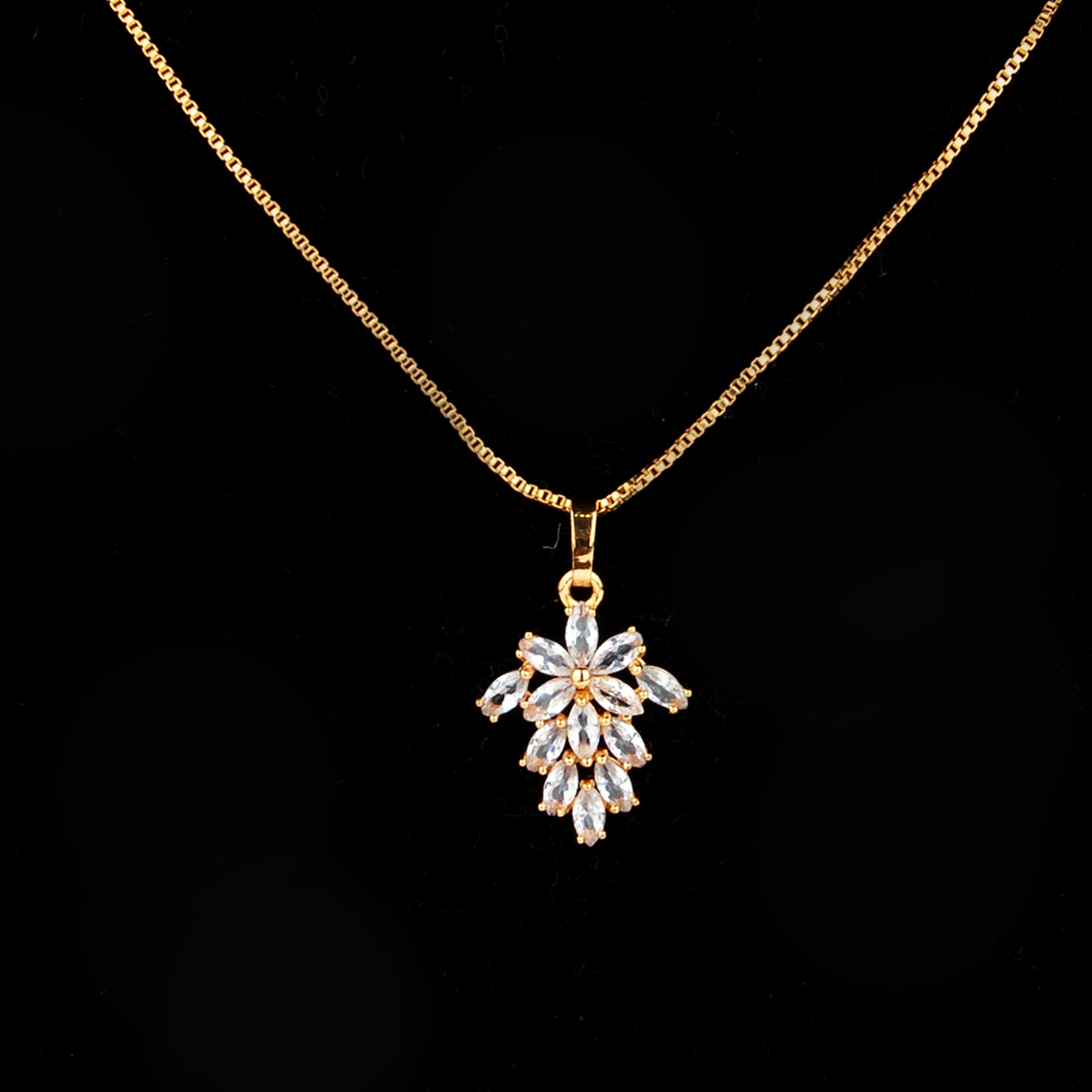 Zircon Stones Drapery Necklace