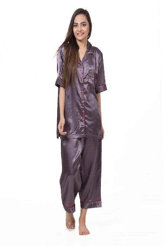 g&g Tranquil Threads Silky Satin Contract Pippin Pajama set Night Drees For Girls